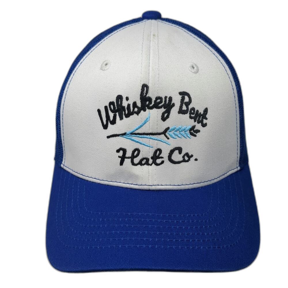 Whiskey Bent Hat Co. Trucker Hat Blue White One Size Mesh Snapback Curved Brim